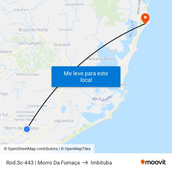 Rod.Sc-443 | Morro Da Fumaça to Imbituba map