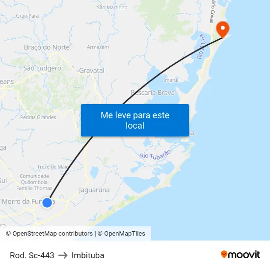 Rod. Sc-443 to Imbituba map