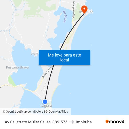 Av.Calistrato Müller Salles, 389-575 to Imbituba map