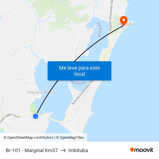 Br-101 - Marginal Km37 to Imbituba map