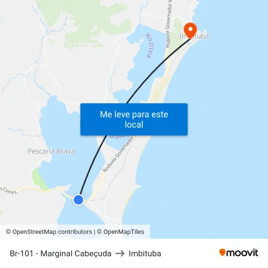 Br-101 - Marginal Cabeçuda to Imbituba map