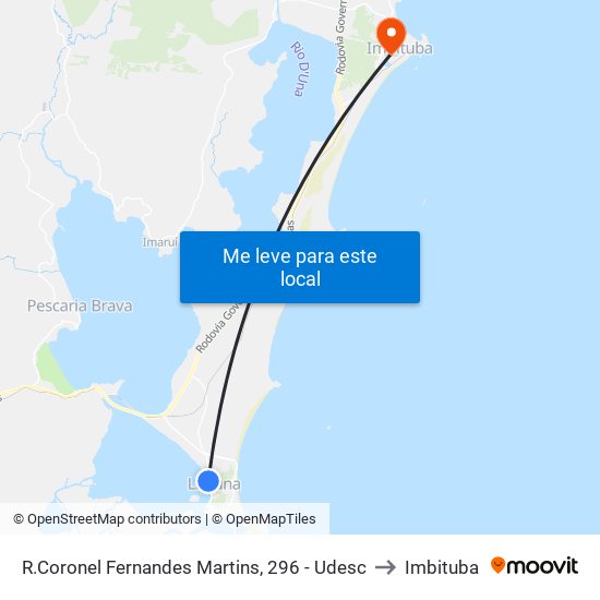 R.Coronel Fernandes Martins, 296 - Udesc to Imbituba map