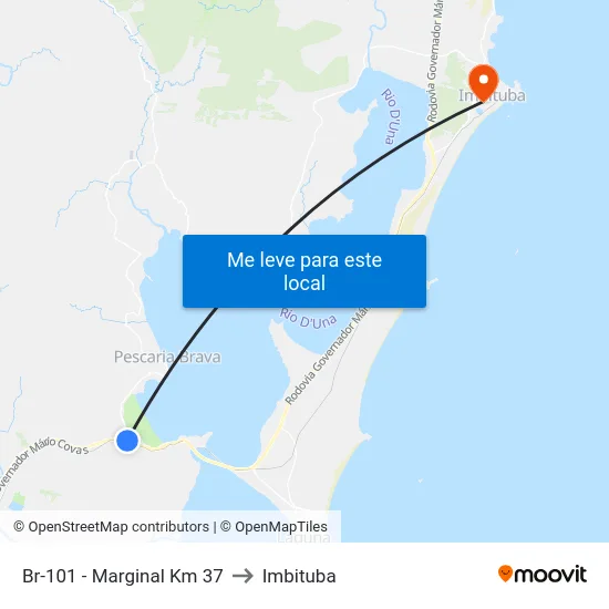 Br-101 - Marginal Km 37 to Imbituba map