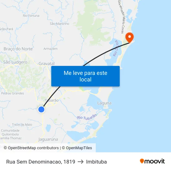 Rua Sem Denominacao, 1819 to Imbituba map
