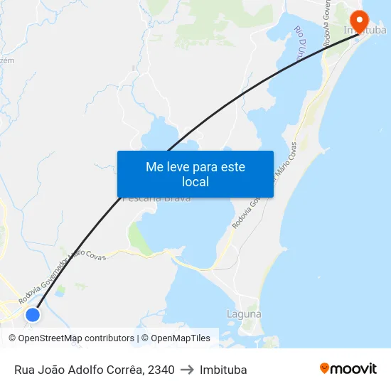 Rua João Adolfo Corrêa, 2340 to Imbituba map