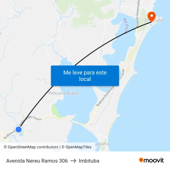 Avenida Nereu Ramos 306 to Imbituba map