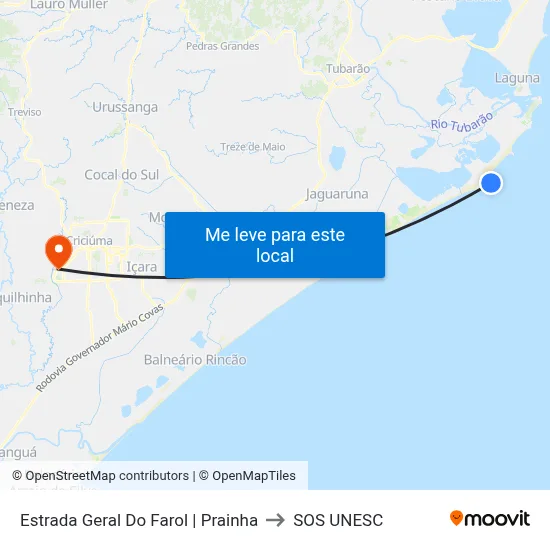 Estrada Geral Do Farol | Prainha to SOS UNESC map