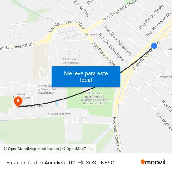 Estação Jardim Angelica - 02 to SOS UNESC map