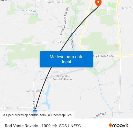 Rod.Vante Rovaris - 1000 to SOS UNESC map