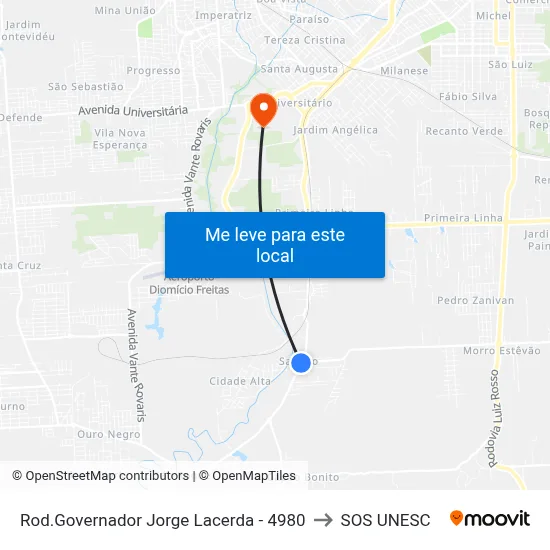 Rod.Governador Jorge Lacerda - 4980 to SOS UNESC map