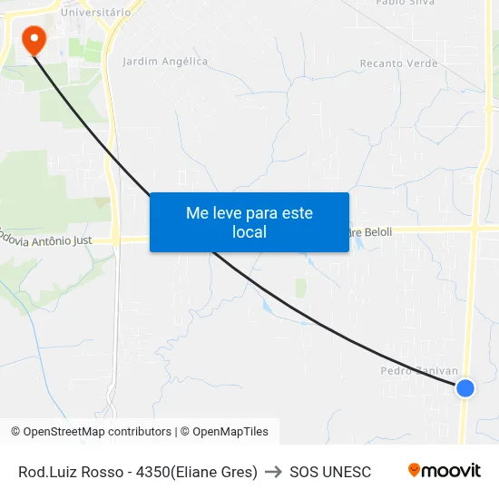 Rod.Luiz Rosso - 4350(Eliane Gres) to SOS UNESC map