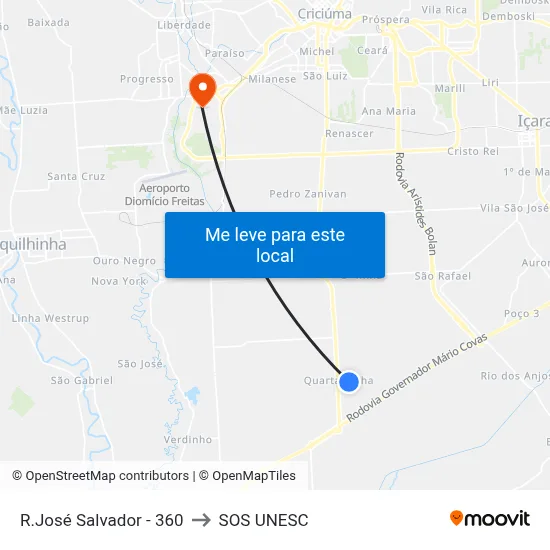 R.José Salvador - 360 to SOS UNESC map
