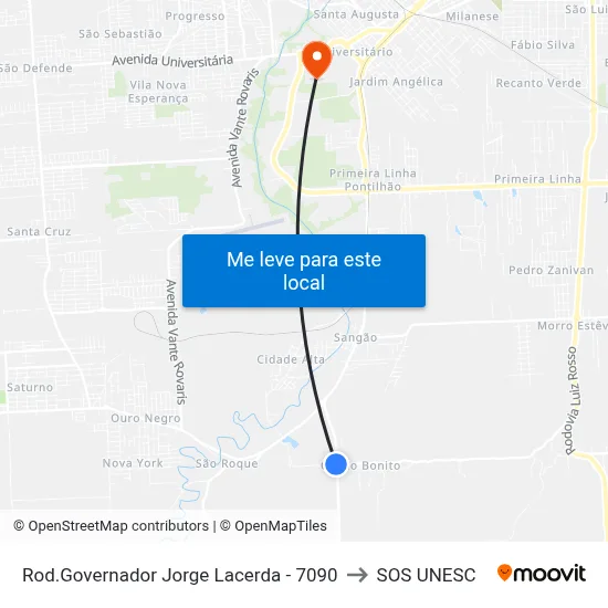 Rod.Governador Jorge Lacerda - 7090 to SOS UNESC map