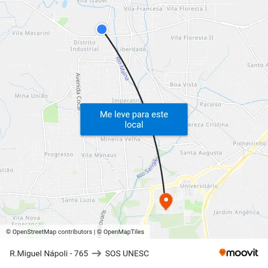 R.Miguel Nápoli - 765 to SOS UNESC map