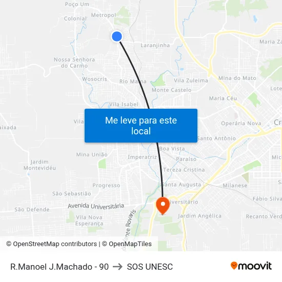 R.Manoel J.Machado - 90 to SOS UNESC map
