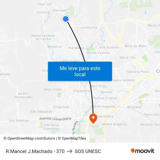 R.Manoel J.Machado - 370 to SOS UNESC map
