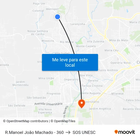 R.Manoel João Machado - 360 to SOS UNESC map