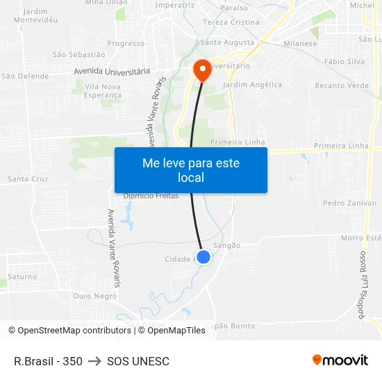 R.Brasil - 350 to SOS UNESC map