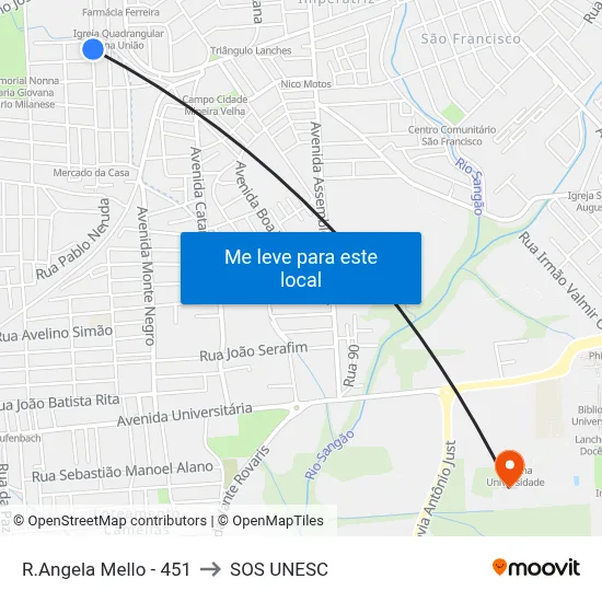 R.Angela Mello - 451 to SOS UNESC map