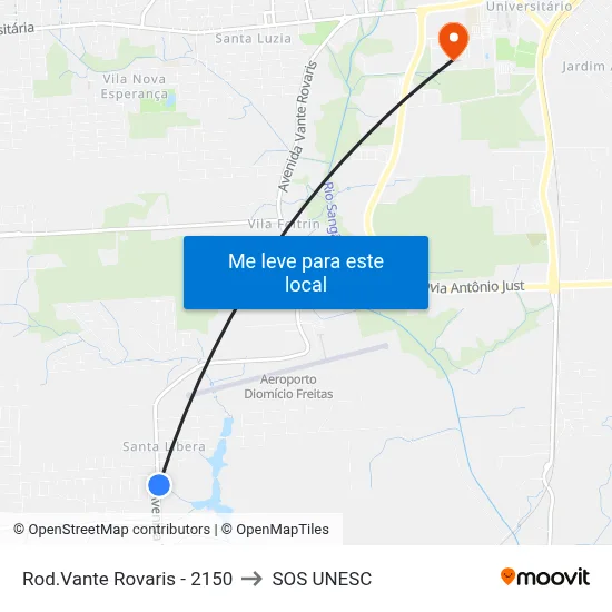 Rod.Vante Rovaris - 2150 to SOS UNESC map