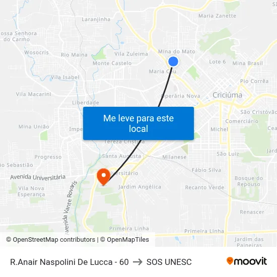 R.Anair Naspolini De Lucca - 60 to SOS UNESC map