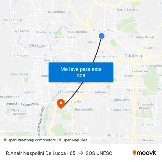 R.Anair Naspolini De Lucca - 65 to SOS UNESC map