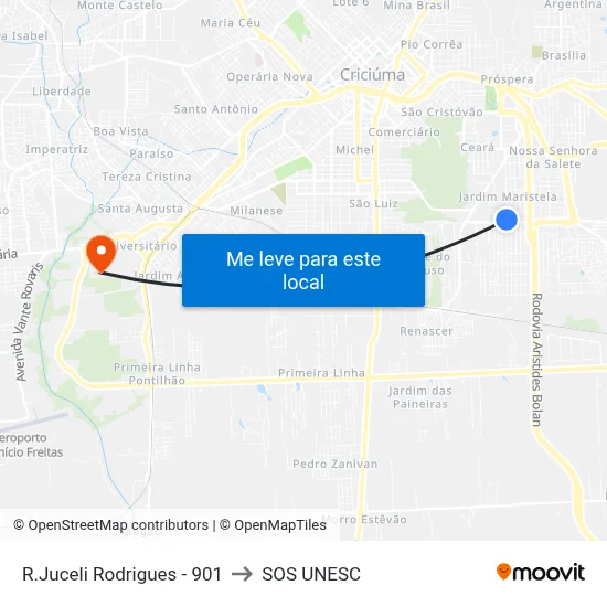 R.Juceli Rodrigues - 901 to SOS UNESC map