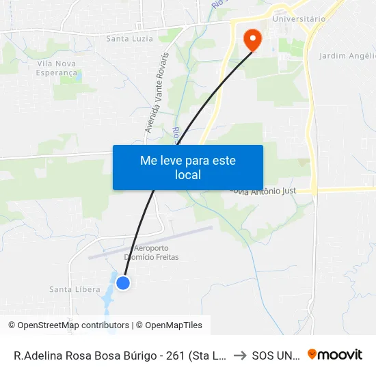 R.Adelina Rosa Bosa Búrigo - 261 (Sta Libera Lago) to SOS UNESC map