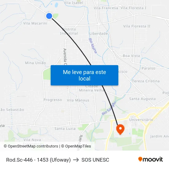 Rod.Sc-446 - 1453 (Ufoway) to SOS UNESC map