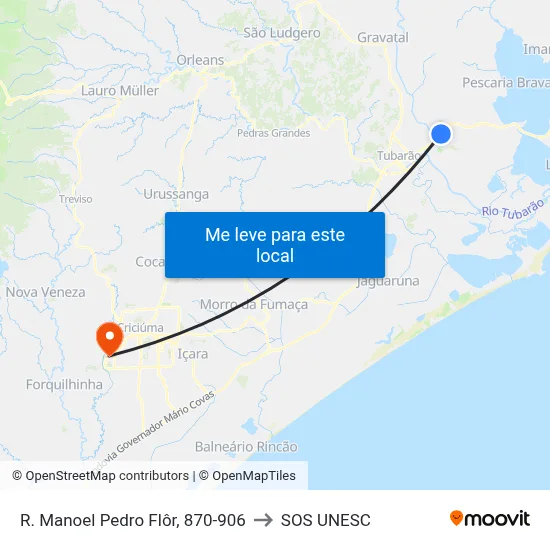 R. Manoel Pedro Flôr, 870-906 to SOS UNESC map