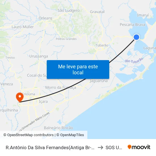 R.Antônio Da Silva Fernandes(Antiga Br-101 /Bananal) to SOS UNESC map
