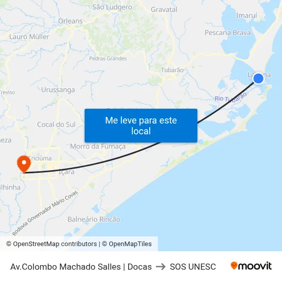 Av.Colombo Machado Salles | Docas to SOS UNESC map