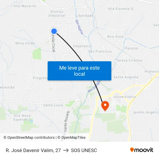 R. José Davenir Valim, 27 to SOS UNESC map