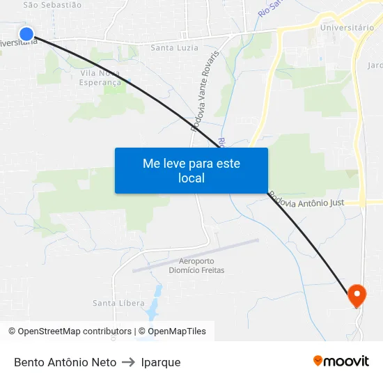 Bento Antônio Neto to Iparque map