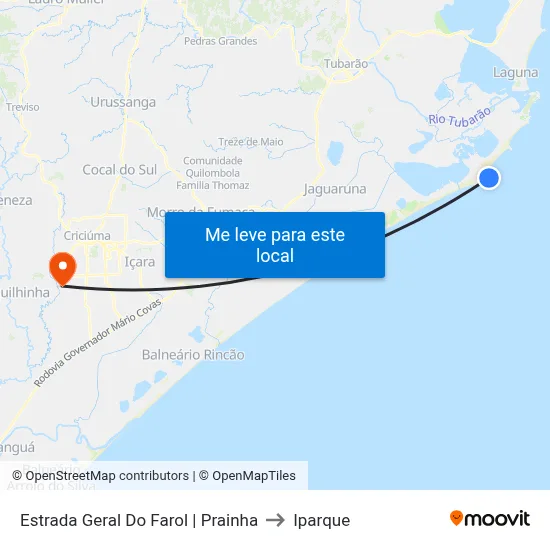 Estrada Geral Do Farol | Prainha to Iparque map