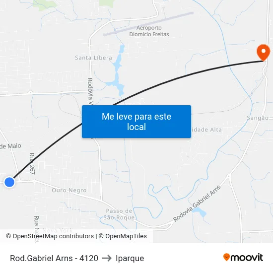 Rod.Gabriel Arns - 4120 to Iparque map