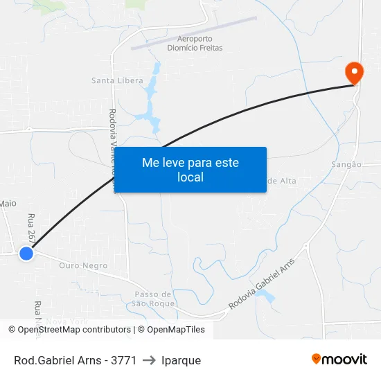 Rod.Gabriel Arns - 3771 to Iparque map