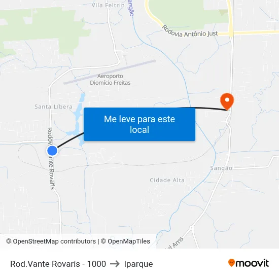 Rod.Vante Rovaris - 1000 to Iparque map