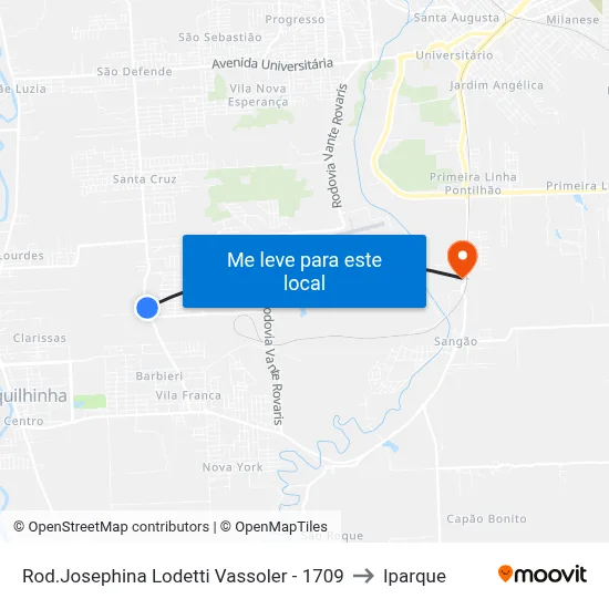 Rod.Josephina Lodetti Vassoler - 1709 to Iparque map