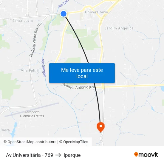 Av.Universitária - 769 to Iparque map