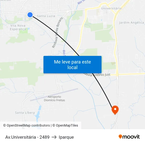 Av.Universitária - 2489 to Iparque map