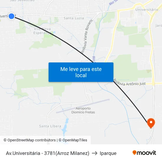 Av.Universitária - 3781(Arroz Milanez) to Iparque map