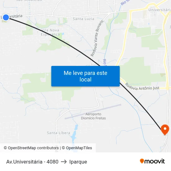 Av.Universitária - 4080 to Iparque map