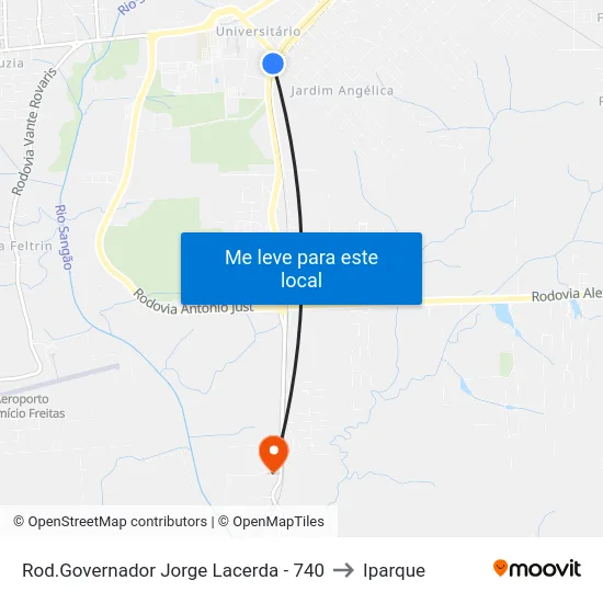 Rod.Governador Jorge Lacerda - 740 to Iparque map
