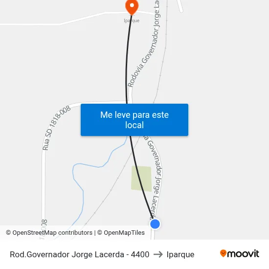 Rod.Governador Jorge Lacerda - 4400 to Iparque map