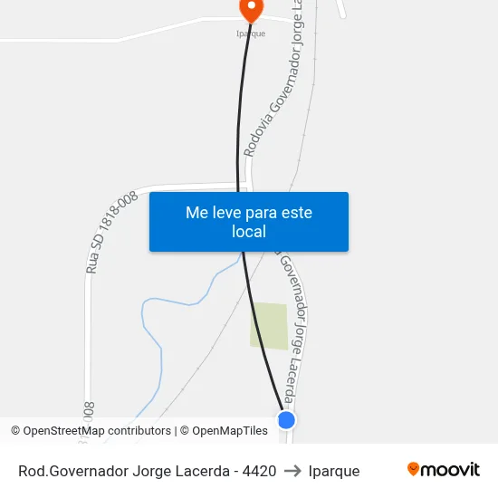 Rod.Governador Jorge Lacerda - 4420 to Iparque map