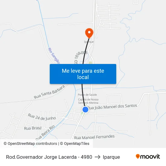 Rod.Governador Jorge Lacerda - 4980 to Iparque map