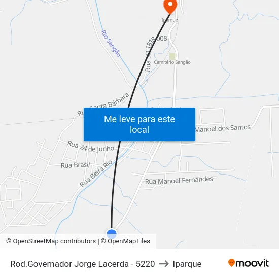 Rod.Governador Jorge Lacerda - 5220 to Iparque map