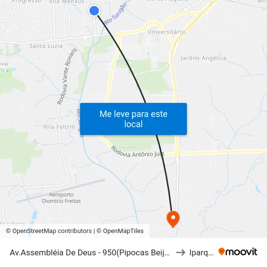 Av.Assembléia De Deus - 950(Pipocas Beija Flor) to Iparque map