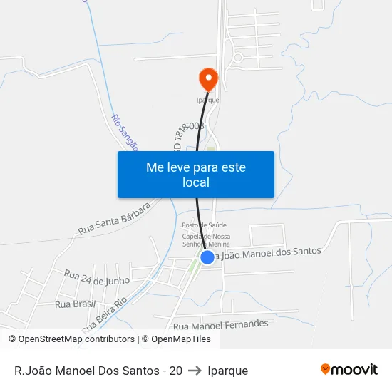 R.João Manoel Dos Santos - 20 to Iparque map